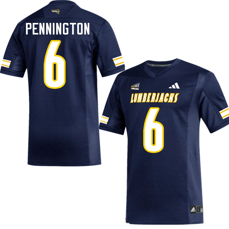 Northern Arizona Lumberjacks #6 Ty Pennington College Football Jerseys,Uniforms Stitched-Navy